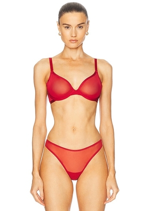 CUUP Mesh Plunge Bra in Scarlet - Burgundy. Size 36D (also in ).