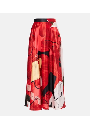 Roksanda Ameera printed satin maxi skirt