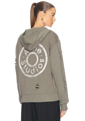 Acne Studios Fupiter Hoodie in Moss Green - Grey. Size L (also in S, M).