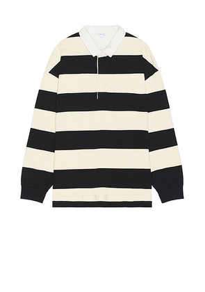 McQueen Oversized Rugby in Black & Ivory - Black. Size L (also in ).