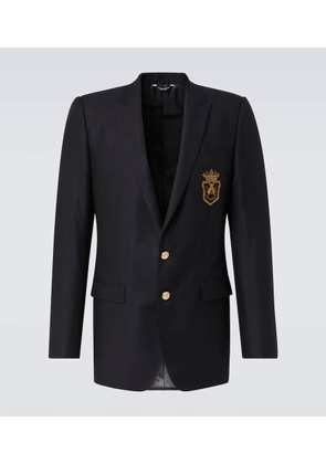 Dolce&Gabbana Patch-applique wool and silk blazer