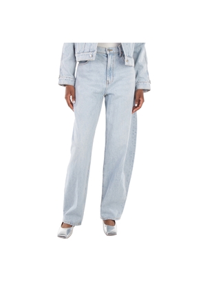 T by Alexander Wang Logo-Patch High-Rise Tapered Cotton Jeans