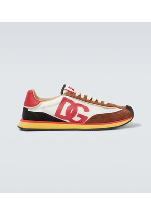 Dolce&Gabbana DG Runner suede-trimmed sneakers