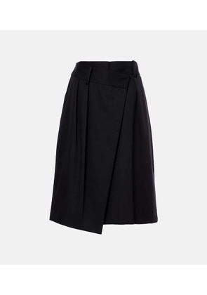 Loewe Wrap cotton and silk midi skirt