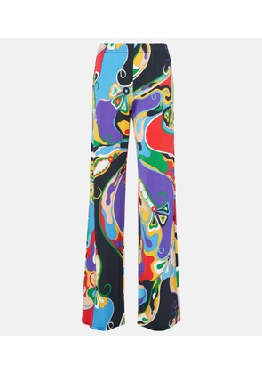 Pucci Orchidee jersey satin straight pants
