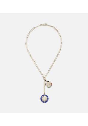 FoundRae Crescent & Internal Compass 18kt gold necklace with diamonds