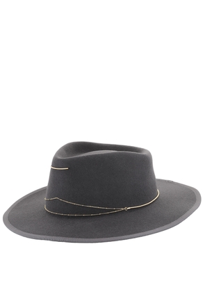 Van Palma Anna Draped Chain Merino Wool Fedora