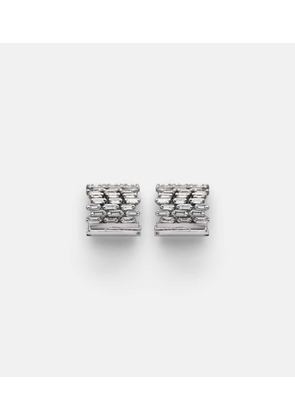 Suzanne Kalan Rondelle 18kt white gold earrings with diamonds