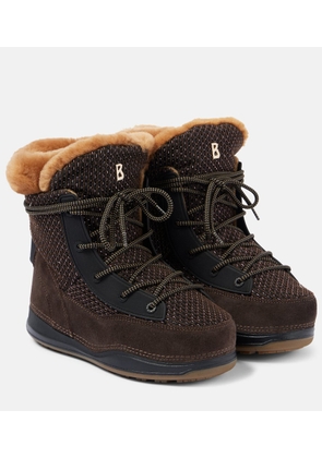 Bogner Verbier shearling-trimmed suede ankle boots