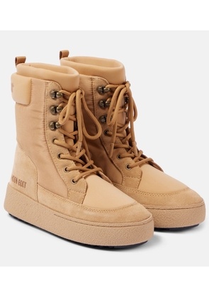Moon Boot Ltrack suede-trimmed combat boots