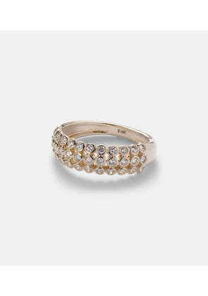Stone and Strand Bold Lattice 14kt gold ring with diamonds