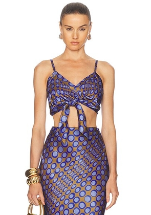 Christopher John Rogers Twist Front Bralette Top in Nepeta - Blue. Size L (also in ).