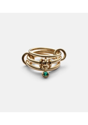 Spinelli Kilcollin Piera 18kt gold linked rings with emerald