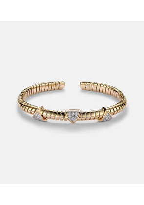 Marina B Trisolina 3 Station 18kt gold cuff bracelet with diamonds