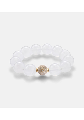 Octavia Elizabeth Riviera Orb beaded 18kt gold bracelet with moonstone and diamonds