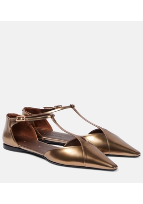 Max Mara Metallic leather ballet flats