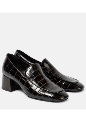 Toteme Croc-effect leather loafer pumps