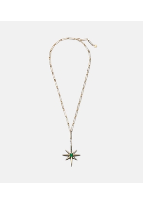 Shay Jewelry Starburst 18kt gold necklace with emerald and diamonds