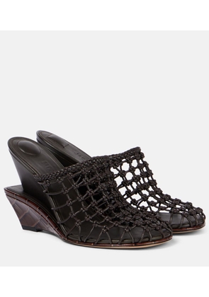 Jacquemus Double 110 woven leather wedge mules