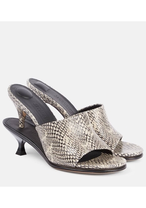 Jacquemus Doubles snake-effect leather mules