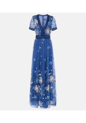 Costarellos Floral embroidered gown