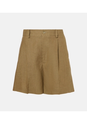 Ralph Lauren Collection Tracy pleated linen shorts