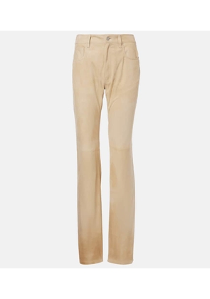 Ralph Lauren Collection Scottie low-rise leather straight pants