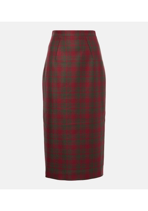 Emilia Wickstead Lorelei plaid wool-blend pencil skirt