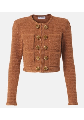 Self-Portrait Sequined knitted jacket