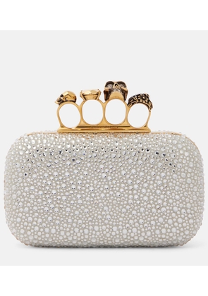 McQueen Skull Knuckle embellished clutch