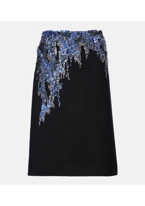 Dries Van Noten Sequined wool-blend midi skirt