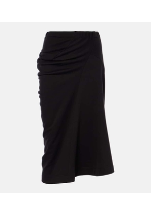 Dries Van Noten Ruched cotton midi skirt