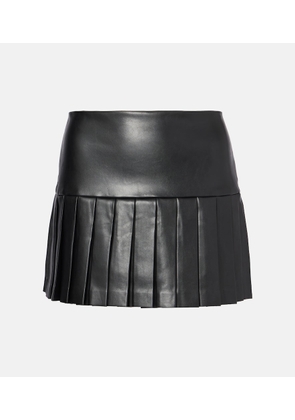 Norma Kamali Pleated faux leather miniskirt