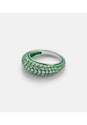 Kamyen Lime Disco 18kt white gold ring with diamonds
