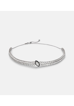 Kamyen 18kt white gold and enamel choker with diamonds