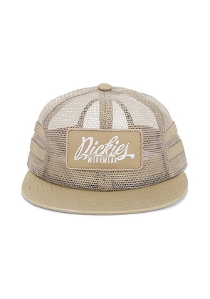 Dickies Unconstructed Wrench Full Mesh Cap in Khaki - Nude. Size all.