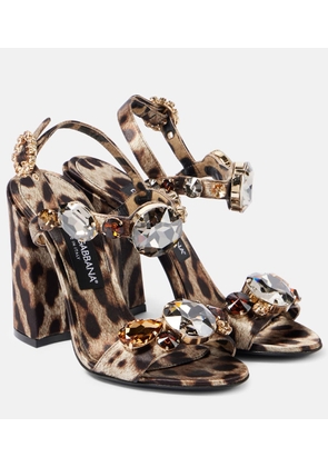 Dolce&Gabbana Keira 105 leopard-print satin sandals