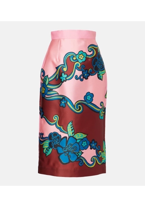 Alemais Floral high-rise midi skirt