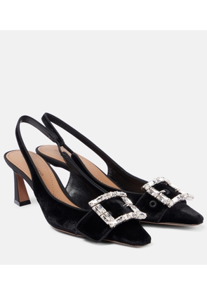 Dolce&Gabbana Embellished velvet slingback pumps