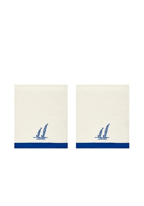 BODE Recreation Sails Dish Towels in White & Blue - Beige,Blue. Size all.