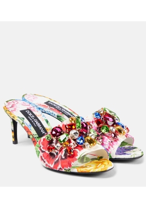 Dolce&Gabbana Kiera floral embellished brocade mules