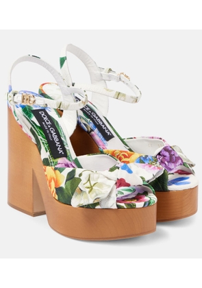 Dolce&Gabbana Floral jacquard platform sandals
