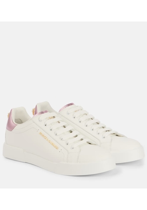 Dolce&Gabbana Portofino embellished leather sneakers
