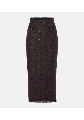 Self-Portrait Tweed maxi skirt