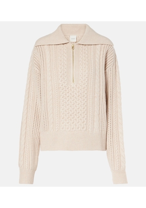 Varley Camello cable-knit half-zip sweater