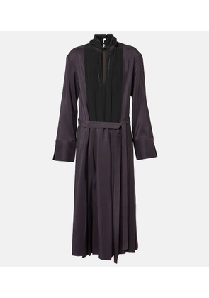 Joseph Pleated wool and silk midi dress