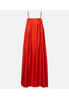 Asceno Heather silk twill maxi dress