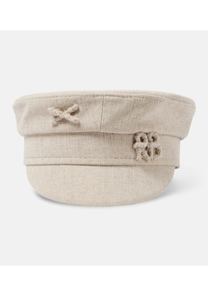 Ruslan Baginskiy Linen-blend newsboy cap