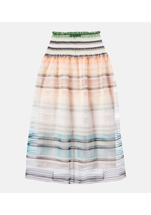Susan Fang Striped tulle midi skirt