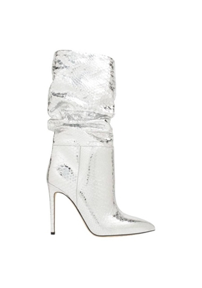 Paris Texas Python-Embossed Slouchy Stiletto Boots
